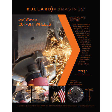 Bullard Abrasives Small Diameter Cut-Off Wheel, 3 x .035 x 3/8 T1, PK50 53303
